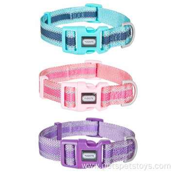Reflective Dog Collars Small with Soft Two-tone Webbing